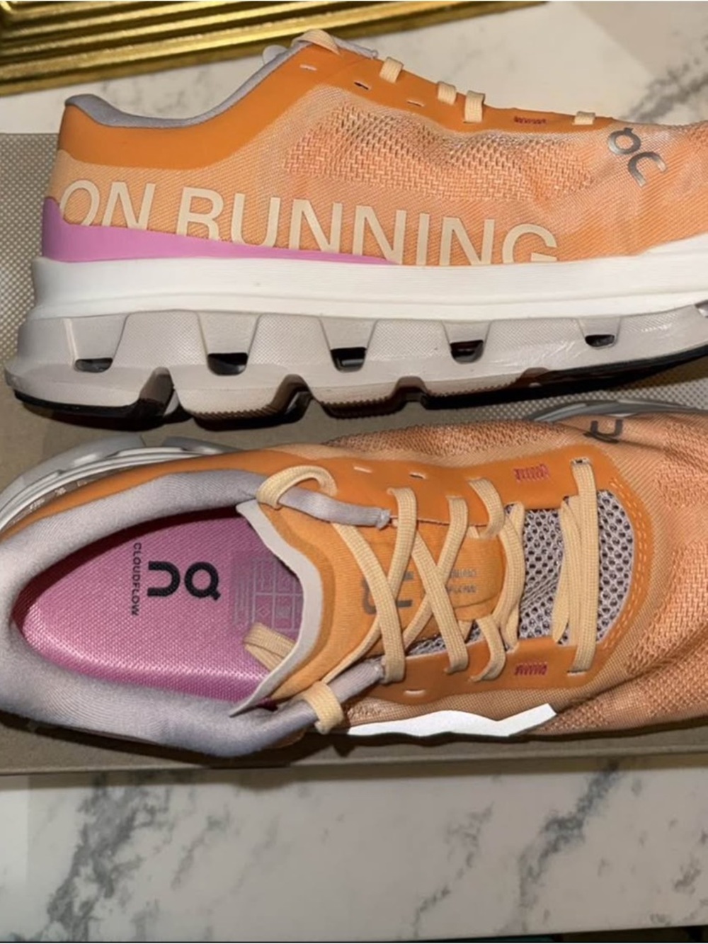 On Running Women’s Cloudnova Peach and Pink Athletic Sneakers